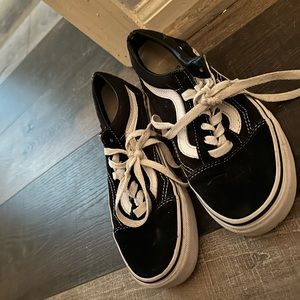 Size 4.0 Black and White Vans